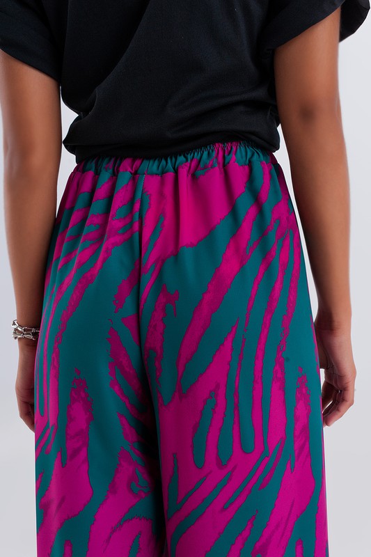 Wide Leg Animal Print Pants