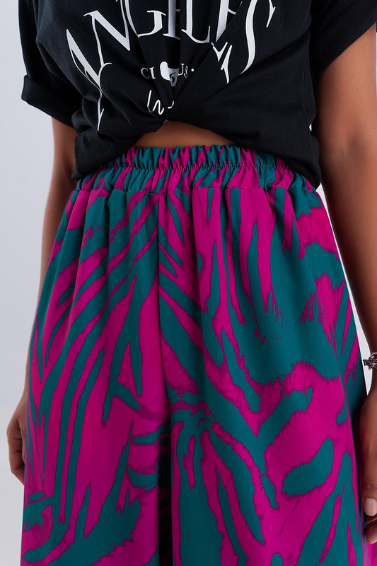 Wide Leg Animal Print Pants