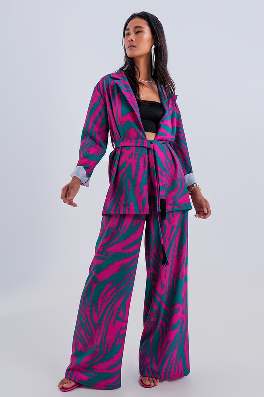 Wide Leg Animal Print Pants