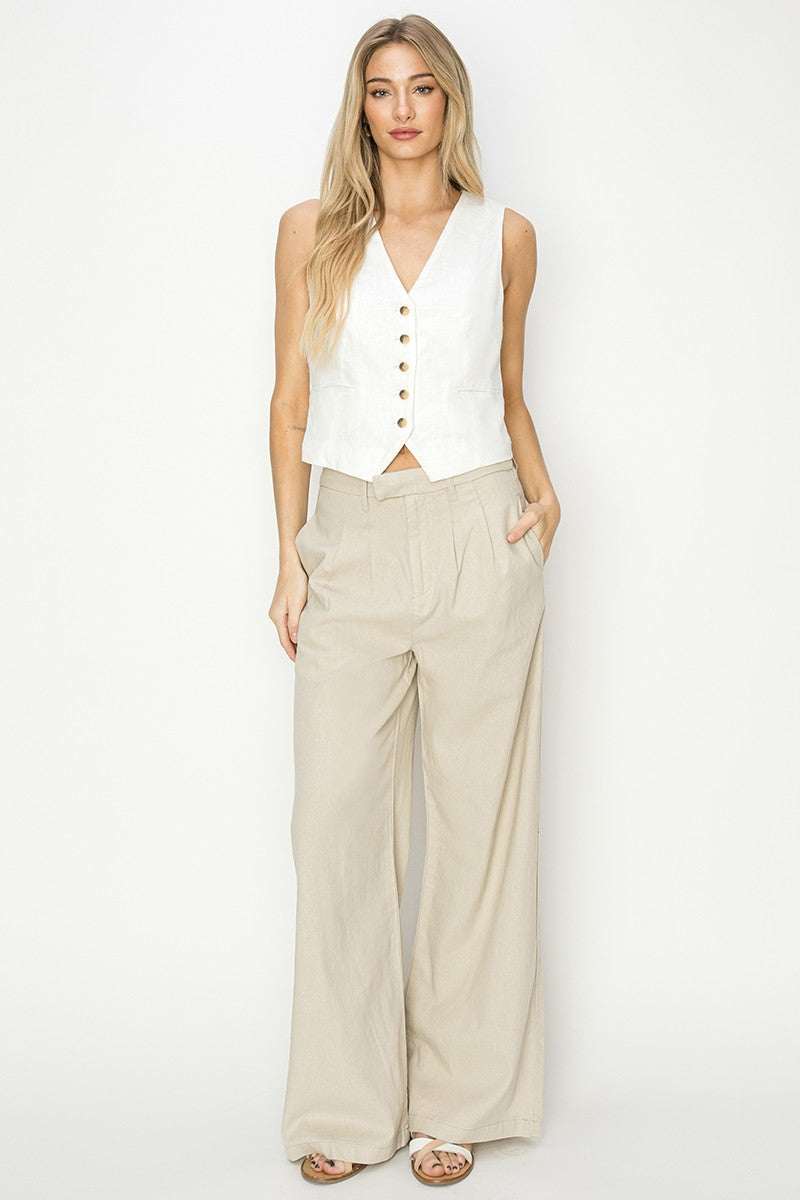White Linen Vest – Rooted and Sewn