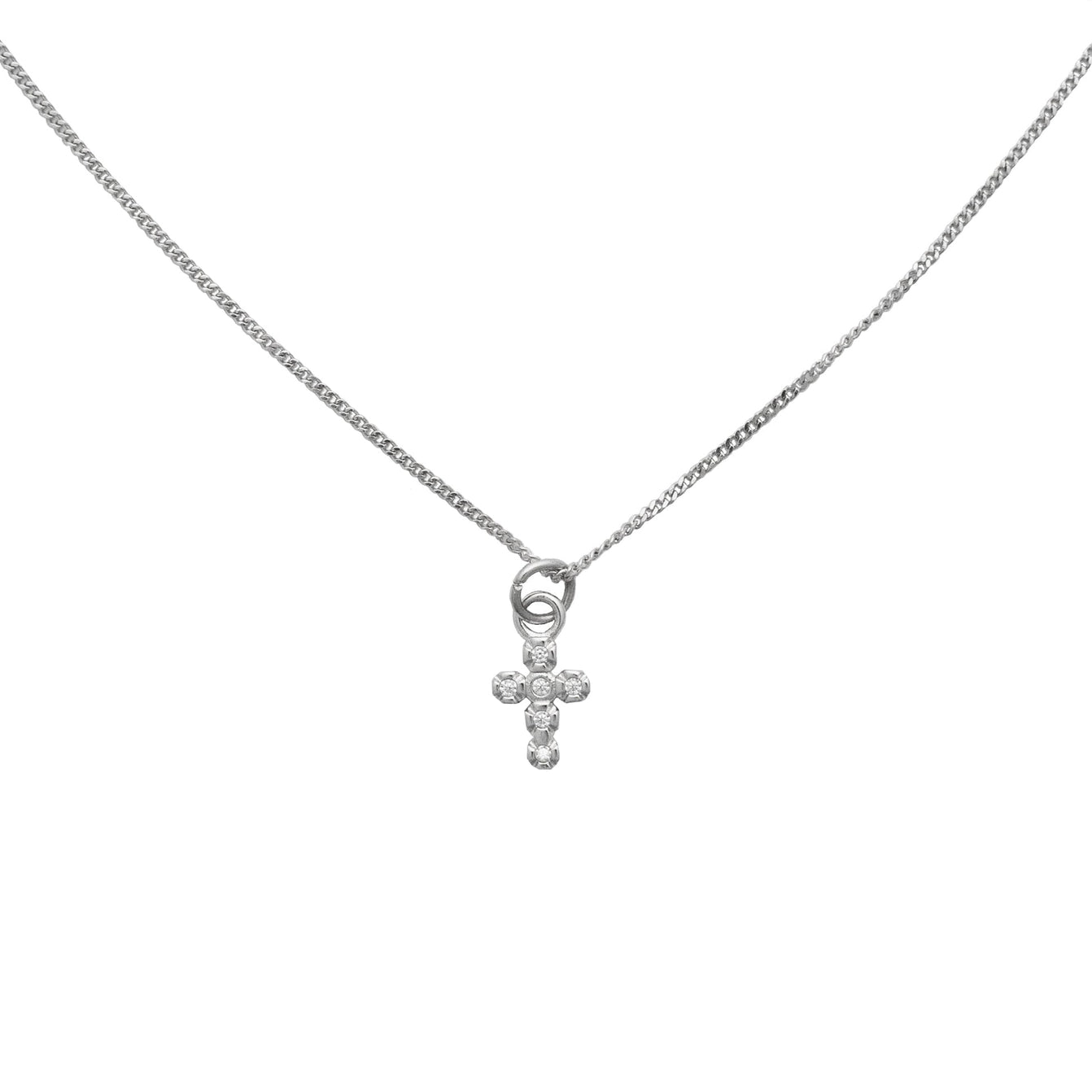 Demi-Fine Silver Dainty Cross Necklace