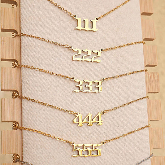 Angel Number Necklace in Gold