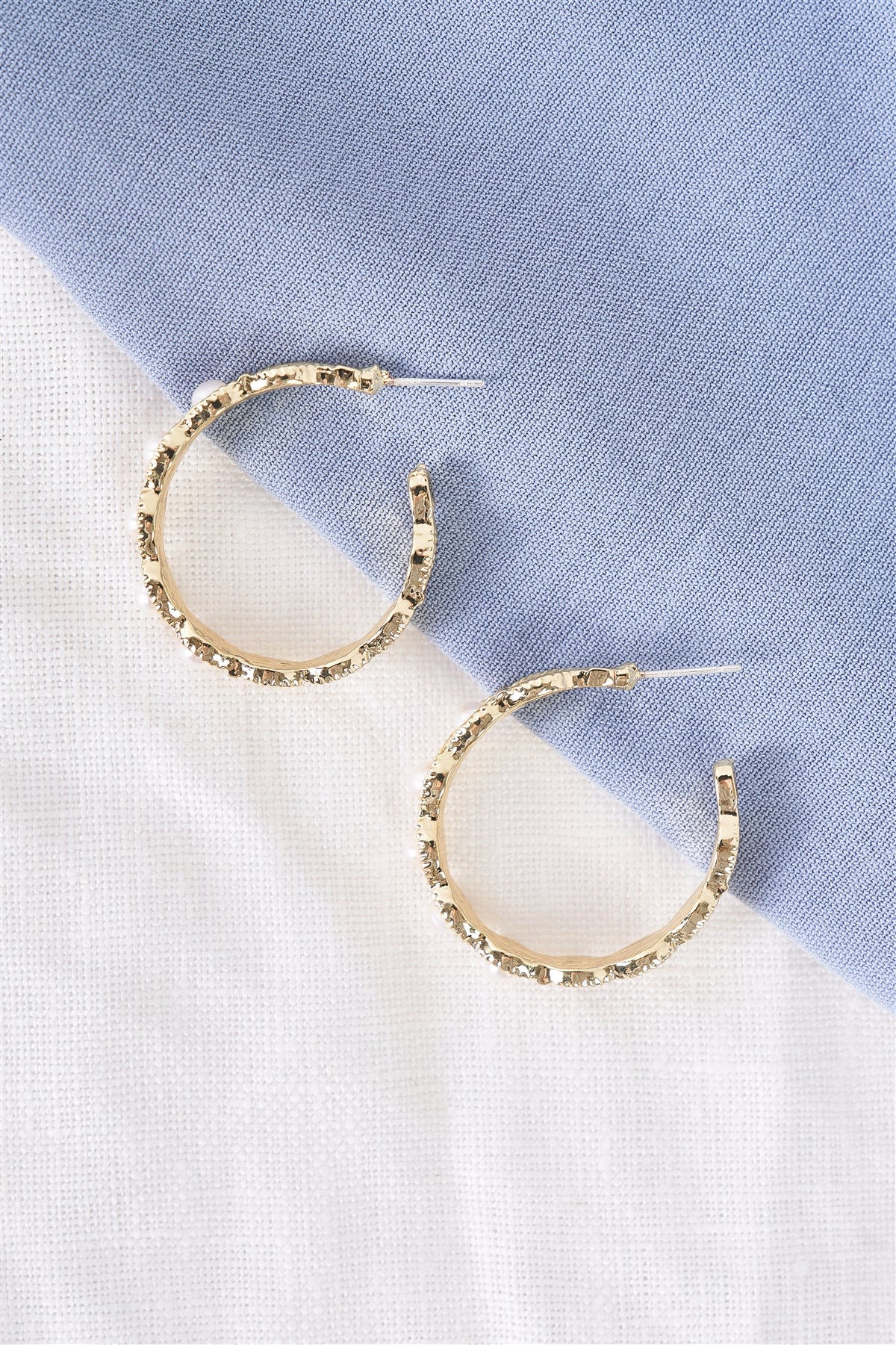 Gold Pearl Hoops