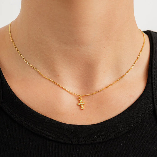18K Gold Filled Cross Necklace