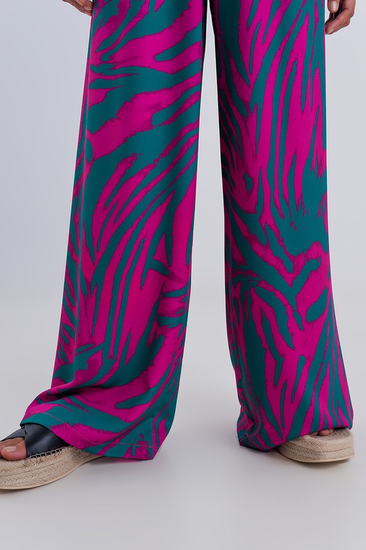 Wide Leg Animal Print Pants