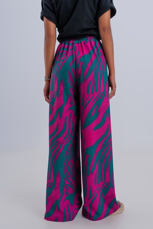 Wide Leg Animal Print Pants