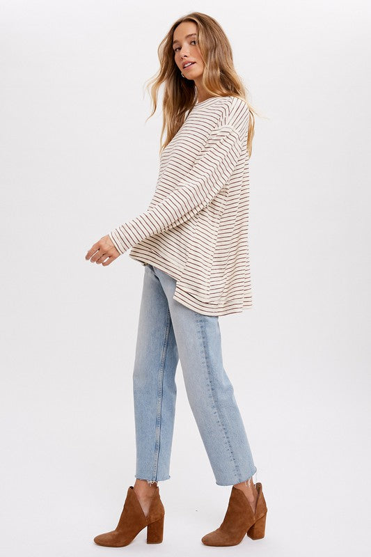 Crewneck Slouchy Striped Top