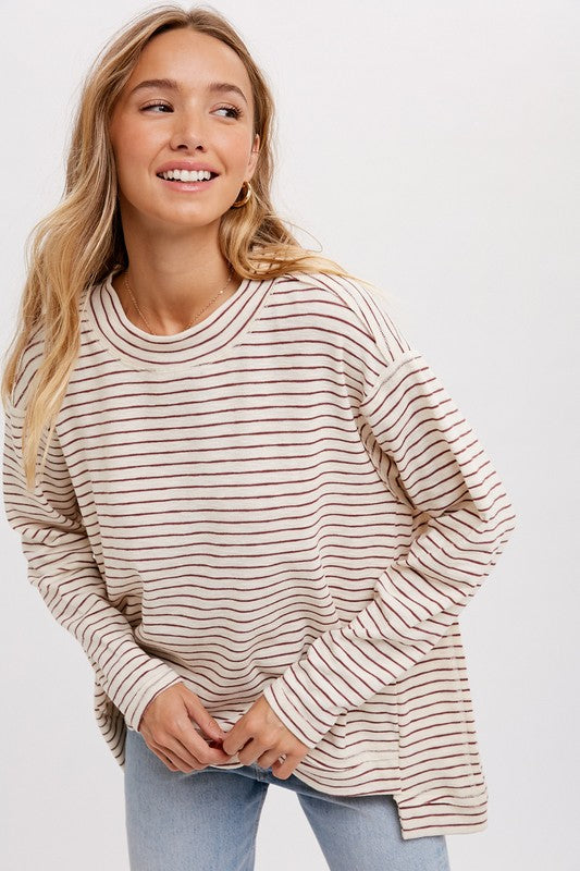 Crewneck Slouchy Striped Top