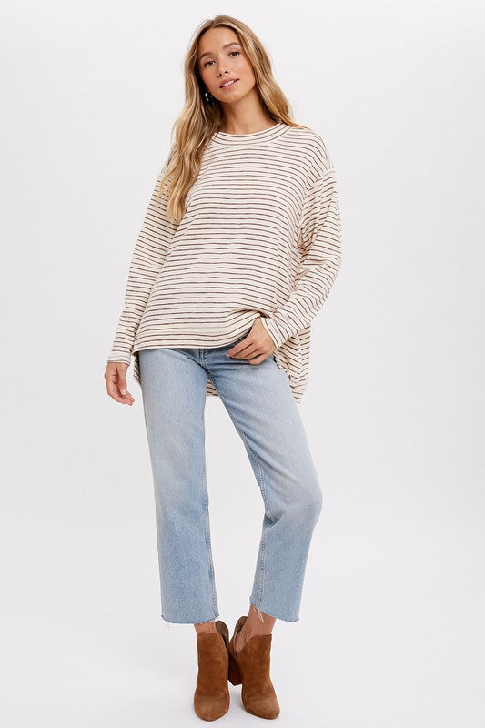 Crewneck Slouchy Striped Top