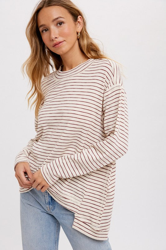 Crewneck Slouchy Striped Top