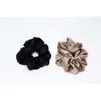 Satin Sleep Pillow Scrunchies - Black/Gold