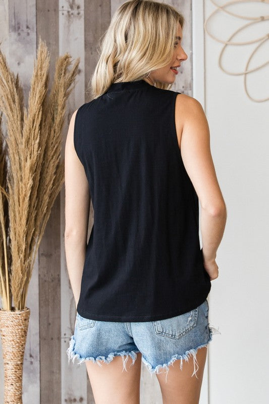 Mock Neck Tank in Black