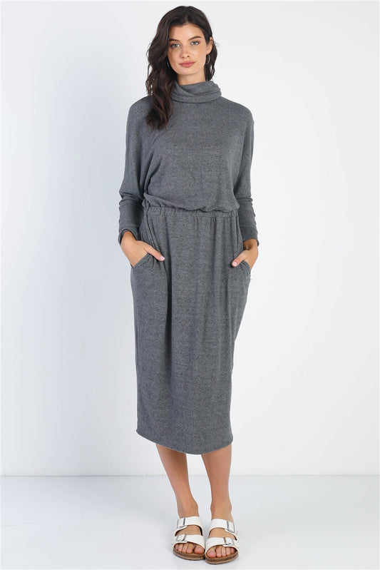 Turtle neck midi dress