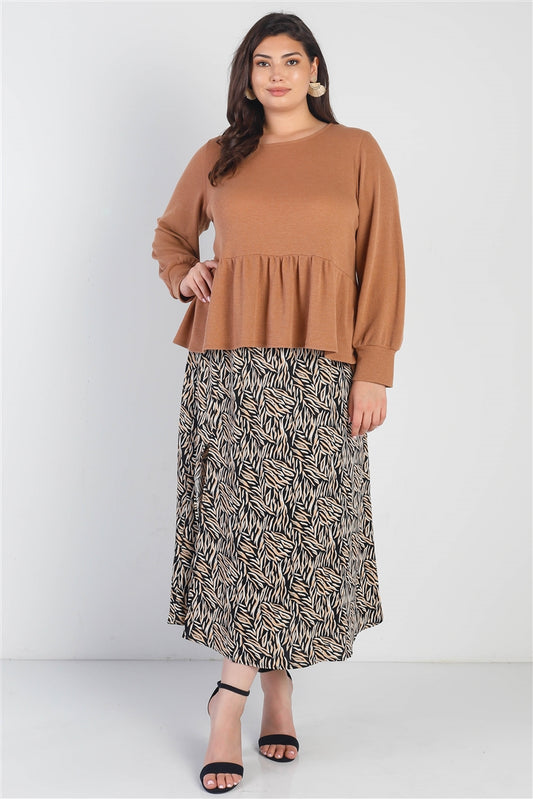 Junior Plus Size Waffle Knit Top